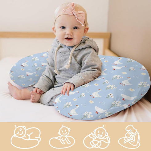 Cstdyfrv Vintage Geese Boho Flower Nursing Pillow Covers Cute Ducks Daisy Floral Removable Covers for Breastfeeding