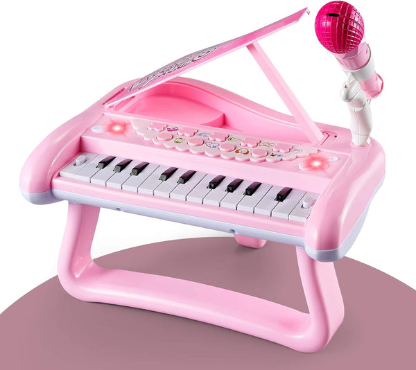 ZMZS First Birthday Toddler Piano Toys, 22 Keys Musical Keyboard for Kids Age 1-3 with Microphone