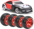 RC Wheel Tire, 4Pcs Aluminum Alloy Spare Parts for ini-Q Mini-D/Wltoys K969 1/28 RC Car, Red