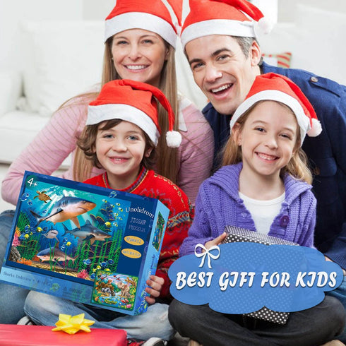 Puzzles for Kids Ages 4-8 – 2 Packs of 60 Pieces Puzzles for Ages 3-5 and 6-8 – Educational Ocean & Forest Animals Toys