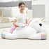 44 Inch Giant Unicorn Stuffed Animal Pillow, Cute Soft Big Plush Toy with Rainbow Wings, Gift for Kids