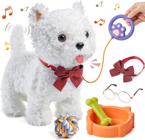 eJog Pup Walking Dog Toy with Leash, Remote Control Interactive Robot Dog, Dress Up