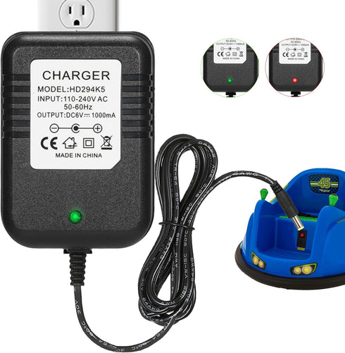 Universal 6V Bumper Car Charger - Charger for Kidzone Bumper Car and Kids Ride On Car Toys