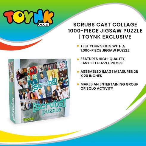 Toynk Scrubs Cast Collage 1000-Piece Jigsaw Puzzle for Adults | Educational Brain Teaser, Creative Play Activities | 28