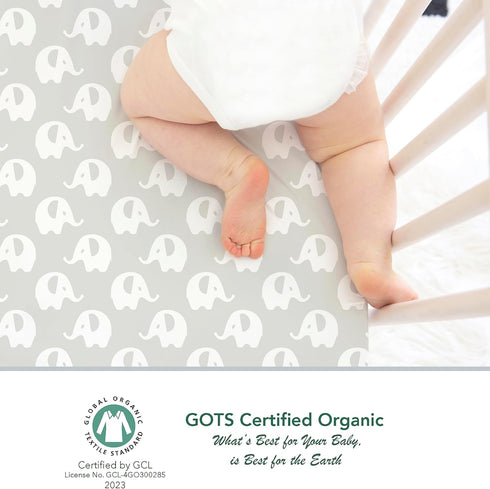 100% 28 52 6 1st, Organic Cotton Fitted Sheets for Standard Crib and Toddler Mattresses/Pads x and up to Thick. Boys