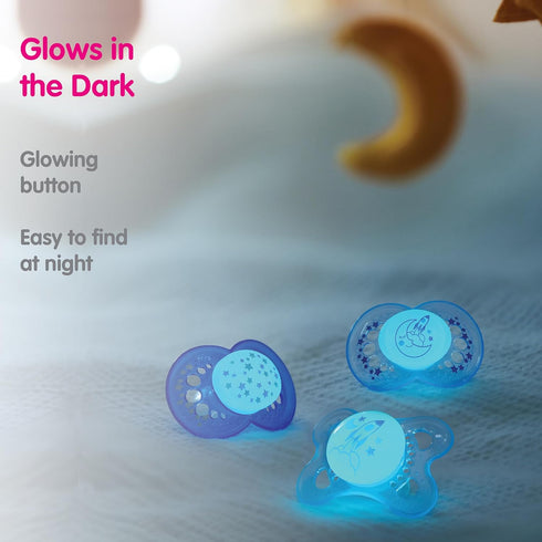 MAM 4-Pack, 0-6M, 0-6 (2 Count) Original + Night Boy & Original Matte Baby Pacifier, Nipple Shape Helps Promote Healthy