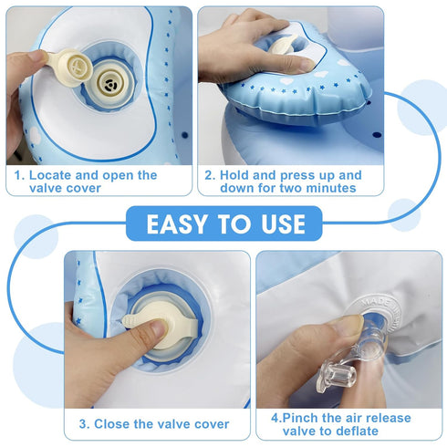 TIDNNS 3-36 Inflatable Baby Seat for Babies Months, Built-in Air Pump, Sit Me Up Chair with Tray and Back Support