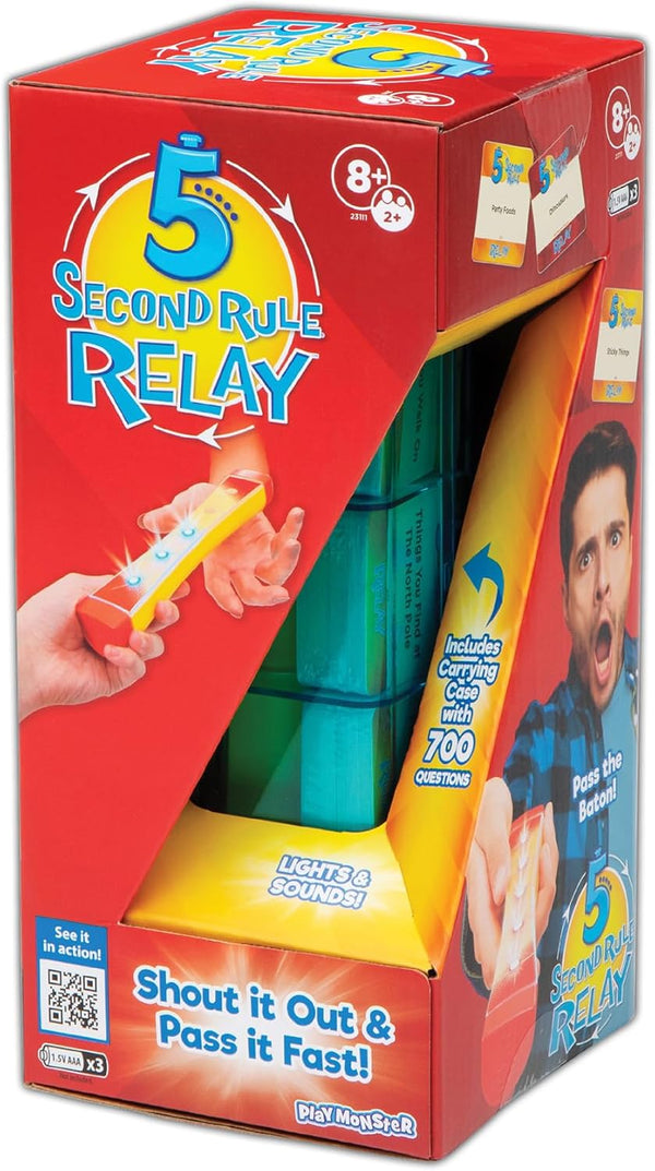 5 Second Rule Relay - Family Party Game - Electronic Relay Baton - Shout It Out & Pass It Fast! - Ages 8+