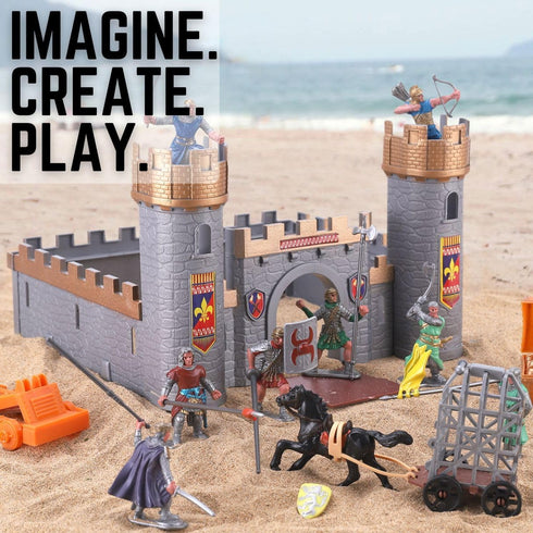 Liberty Imports Medieval Castle Kingdom Knights Action Figure Toy Army Playset with Castle and Accessories