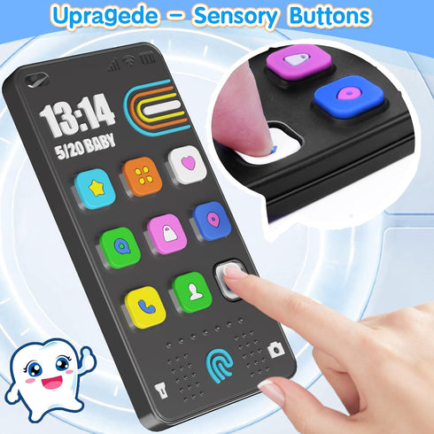 Baby Teething Toys, TV Remote Control & Phone Shape Teether Toys for 6-12 Months, Soft Silicone Chew Toys
