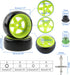 4pcs 1/10 RC Drift Tires 26mm, Smooth Hard Plastic Tyre for On Road Drifting Cars, 12mm Hex Rim
