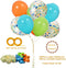 40 Pack Dinosaur Balloons, 12 Inch Orange Light Blue Fruit Green Latex with Confetti for Baby Shower Party