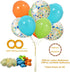 40 Pack Dinosaur Balloons, 12 Inch Orange Light Blue Fruit Green Latex with Confetti for Baby Shower Party