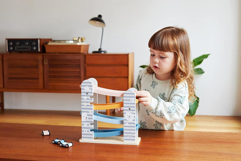 PolarB Viga Wood Toy, Car Slider Playset