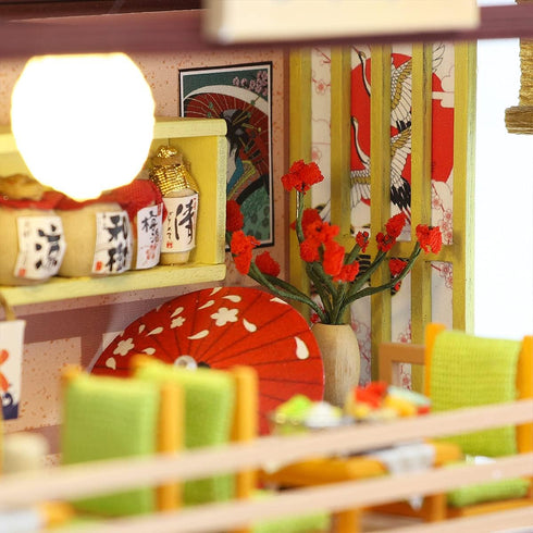 DIY Miniature Dollhouse Kit - Tiny House with Furniture, 1:24 Scale Japanese Style Shop