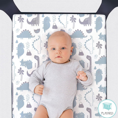 Set, Pack The Peanutshell Mini Crib Fitted Sheets Playard, Play Sheets, Playpen, Dinosaur
