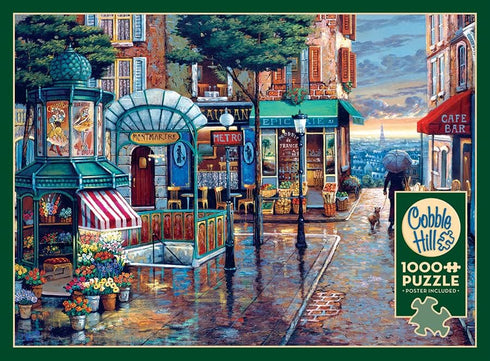 Cobble Hill 1000 Piece Puzzle - Rainy Day Stroll with Sample Poster Included