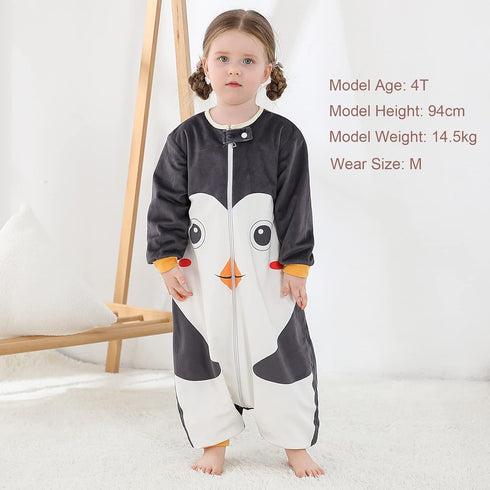 Girls,Penguin,5-6Years MICHLEY Baby Sleeping Bag Sack Long Sleeve with Feet Winter Swaddle Wearable Blanket for Boys
