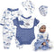 Reborn Baby Doll Clothes Little Elephant 5pcs Outfit Set for 20-23 inches