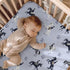 KuphiL10C Mattress-28x52 Cartoon Western Horses Pattern Baby Sheets for Crib, Unisex Farm Animals Horse ABC Letters