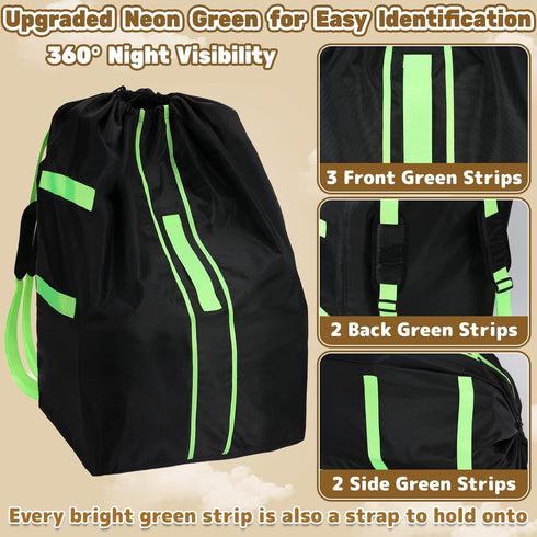 Sublaga 2 Carseat Bag for Airplane Travel, Carseat Gate Check Bag, Durable Car Seat Cover Baby Travel and Pcs Luggage