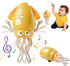 Electric Crawling Octopus Toy with LED Lights & Music, Smart Obstacle Avoidance,