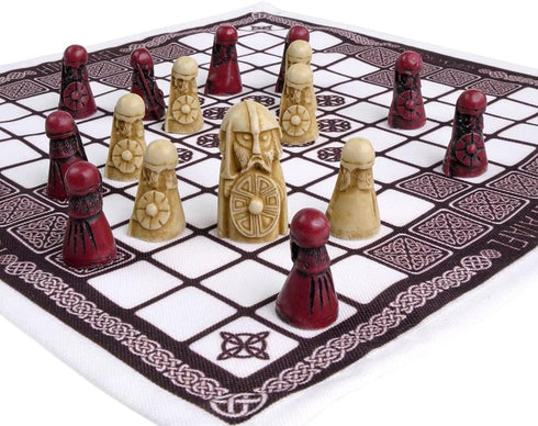 Hnefatafl - The Viking Game, Cardinal Edition with Red Pieces