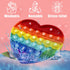 PETBSNVB Rainbow Heart Shaped Pop Bubble Valentines Fidget Toy with Letters and Numbers, Xmas Gift Sensory Toy