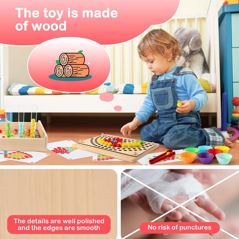 3-6 INIFEIDALA Montessori Toddler Learning Sorting Toys for Year Olds - Rainbow Stacking, Number & Bead Matching Games