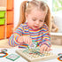 Wooden Geoboard with Rubber Bands, Montessori Educational Toy for Kids, Graphical Math Pattern Blocks & Cards