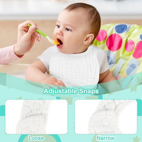 Accmor 6 Pack Muslin Baby Bibs, Soft Cotton Baby Bandana Drool Bibs for Boys Girls Teething and Drooling