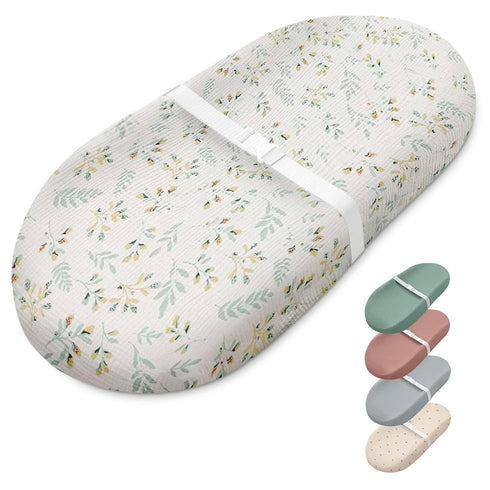 Blissful Diary Muslin Baby Changing Pad with Waterproof Lining Foam, Baby Changing