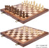 AMEROUS Wooden Chess & Checkers Set - 15 Inches (2 in 1) with Upgraded Weighted Chess Pieces, Gift Package