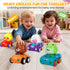 1-3, 4 Pack Set 6-9-12-18 1st 1-2 Press and Go Car Toys for Toddlers Friction Powered Baby Push Cars, Infant Play