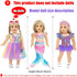 18 inch Set Mermaid Doll Clothes and Doll Accessories Case Luggage Travel Play Include Suitcase, Dresses, Bag, Camera