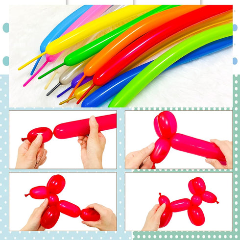 100pcs Red 260 Balloons, Thickening Latex Long Twisting Balloons for Animal Models, Halloween, Xmas, Birthdays