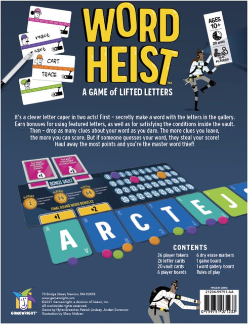 Gamewright Word Heist: A Game of Lifted Letters