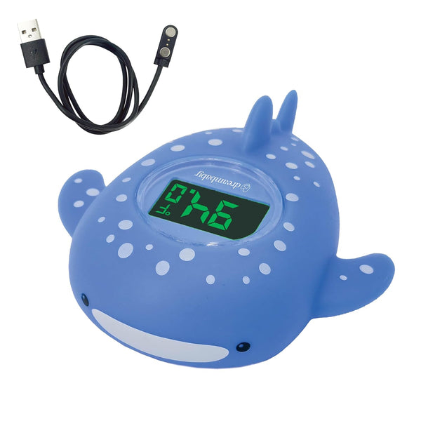 Dreambaby Whale Shark USB Rechargeable Baby Bath Thermometer - Instant Read, Digital