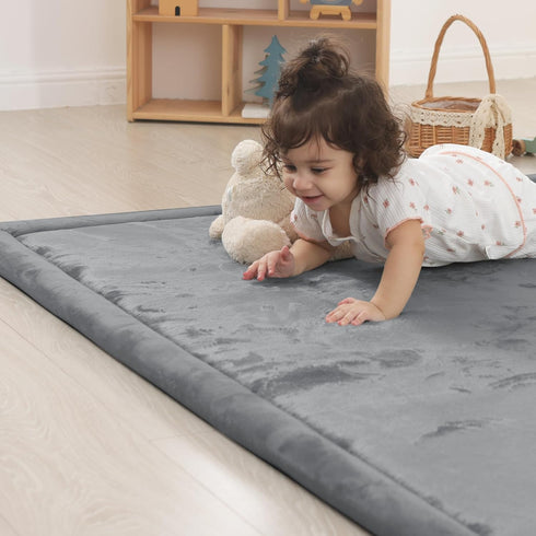 1.5" Tummy 50"x 50" Thick Baby Play Mat for Floor Time, Pro Soft Baby Activity Playmats Playroom, Easy Care