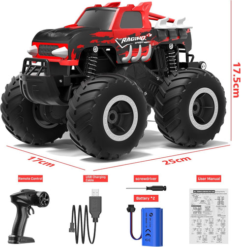 1:16 6+,Red HOMETALL Amphibious Remote Control Car Monster Truck Toys - All Terrain RC Trucks High Speed RC Cars
