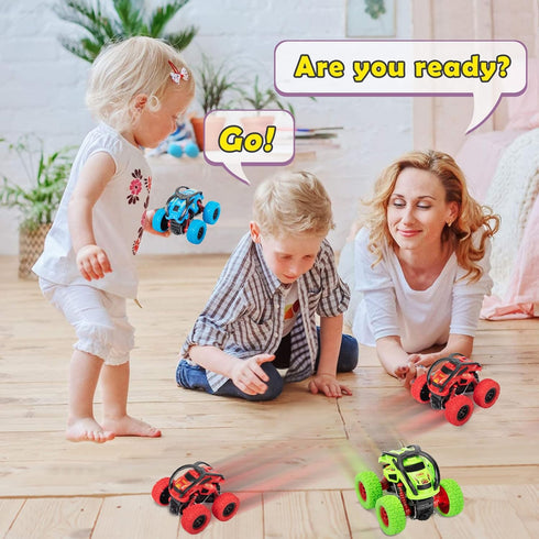 LODBY Toddler Toys for 2 3 4 5 Year Old Boy Easter Gifts, Pull Back Vehicle Monster Trucks for Boys/Girls