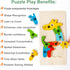 YySiRui 9 3-5 3-5 Pieces Montessori Wooden Puzzles for Toddlers - Jigsaw Puzzles in Gift Box, Educational Learning Toys