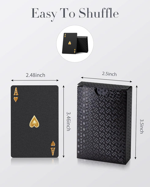 BIERDORF Diamond Waterproof Playing Cards - Black Poker Cards, HD Deck (3-Pack)