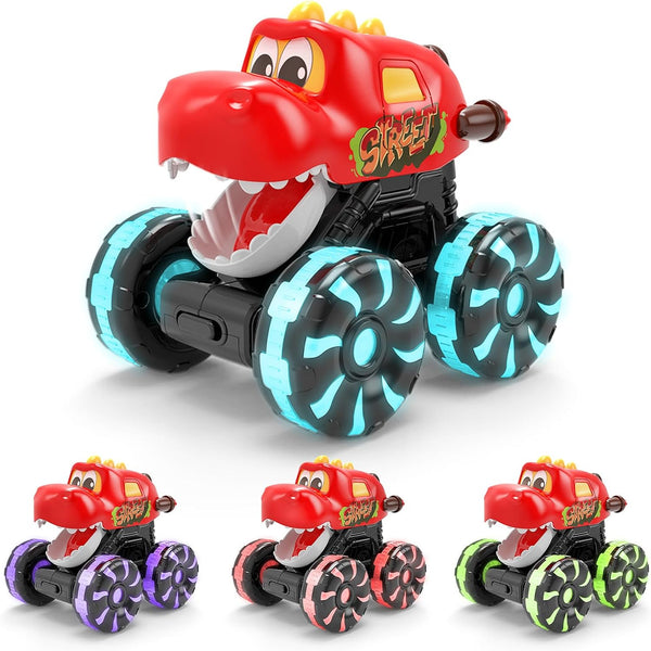 Intoypad Red Chomping Dino Monster Truck Toy Press and Go Car with