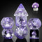Mushroom Resin Dice Set D&D: 7PCS D&D Dice Set with Gift Velvet Bag for Tabletop Games (Purple Mushroom)