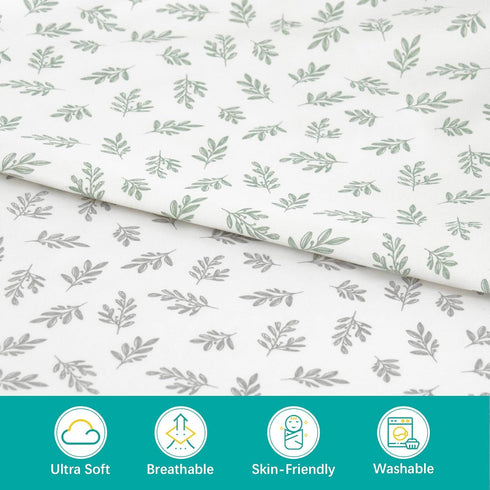 2 Pack 52X 28 Crib Sheets Fitted for Boys and Girls, Crib Sheet Fits for Standard Crib Mattress, Neutral Toddler Bed