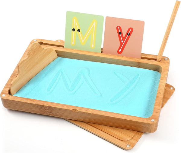 AtMini Montessori Sand Tray with Lid - Wooden Sand Trays for Kids