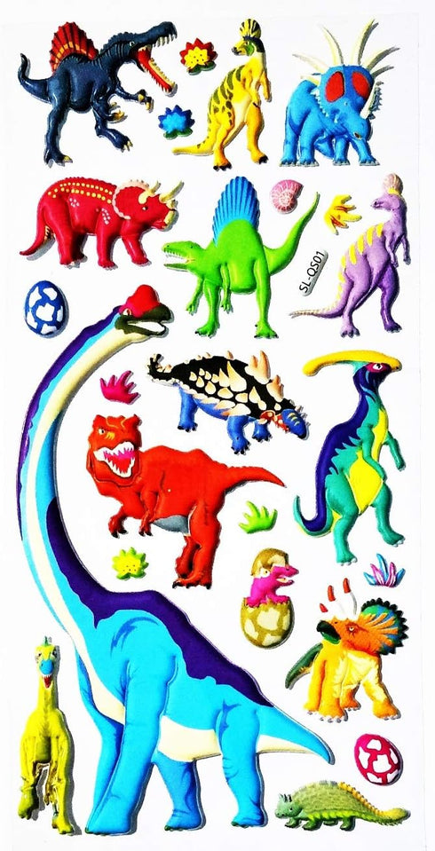 NiPitShop Cartoon Sticker Foam NipitShop 1 Sheet Mixed Dinosaur T rex Animal Cartoon Sticker Foam Nursery