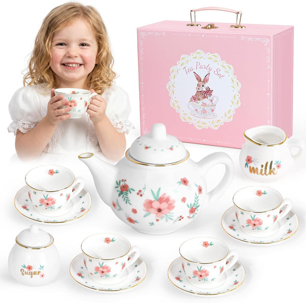 Porcelain Tea Set for Girls, Tea Party Set for Little Girls, Kids