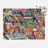 Galison Novel Neighborhood – 1000 Piece Foil Puzzle with Bright and Bold Literature and Iconic Books Artwork with Gold Foil Accents for Adults and Families
